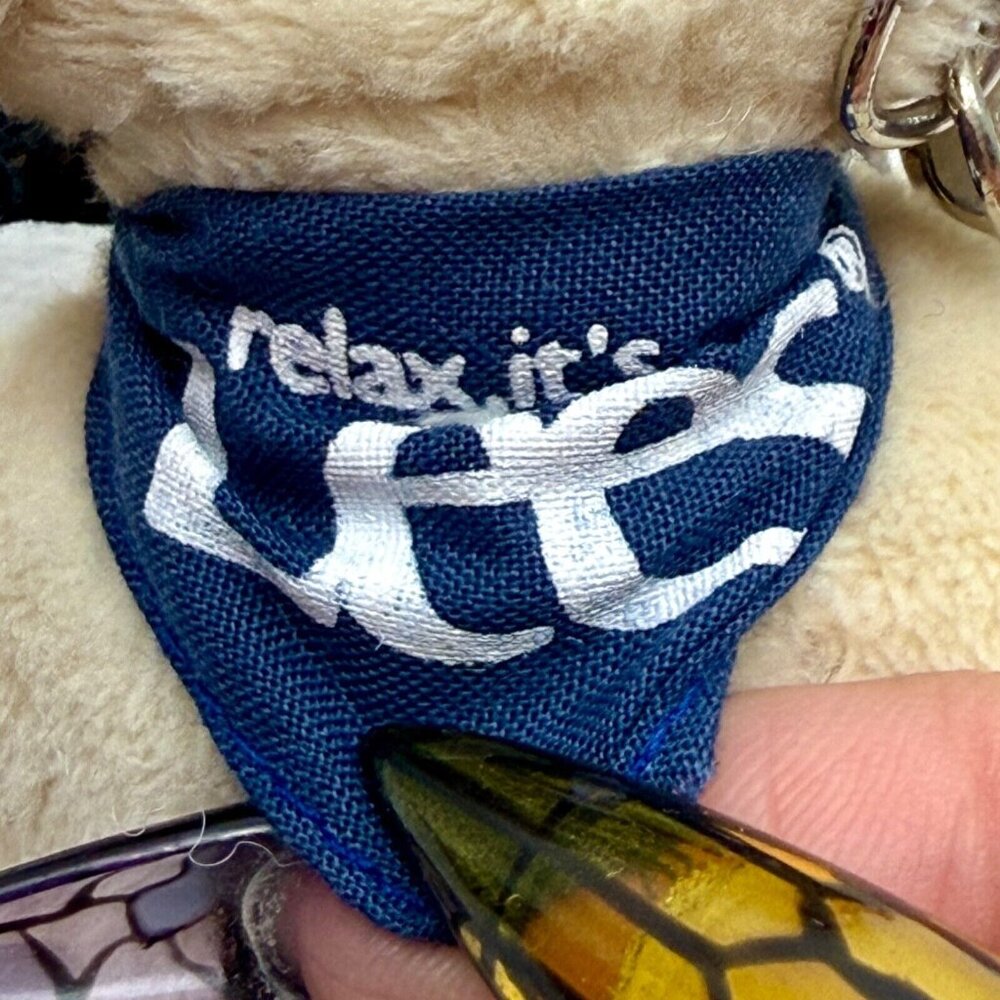 Relax It's Lees Plush Toy Dog w/Bandana Keychain - Picture 8 of 11